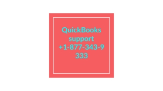 QuickBook Support  1-877-343-9333