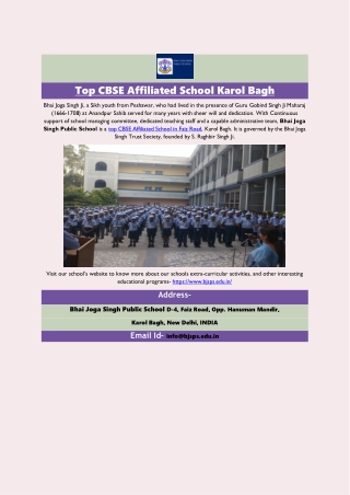 Top CBSE Affiliated School Karol Bagh