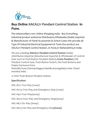 buy online XACA271 Pendant Control Station