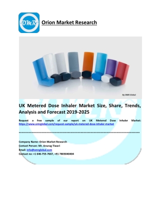 UK Metered Dose Inhaler Market Size, Share, Growth, Research and Forecast 2019-2025