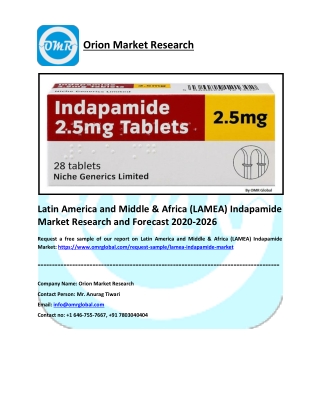 Latin America and Middle & Africa (LAMEA) Indapamide Market Research and Forecast 2020-2026