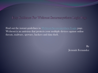 Easy Guidance For Webroot Secureanywhere Login Page