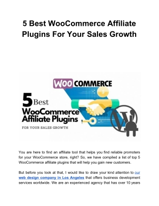 5 Best WooCommerce Affiliate Plugins For Your Sales Growth