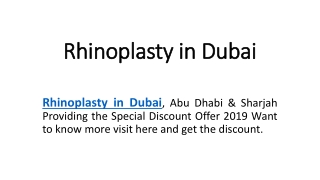 Rhinoplasty in Dubai