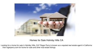 Homes for Sale Holmby Hills CA