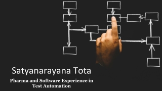 Satyanarayana Tota- Pharma and Software Experience in Test Automation