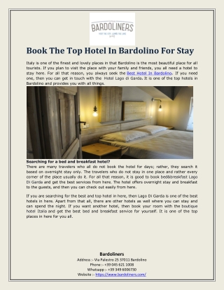 Book The Top Hotel In Bardolino For Stay
