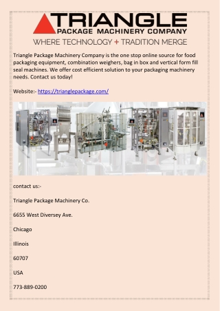 Best Food Packaging Machinery - Trianglepackage.com