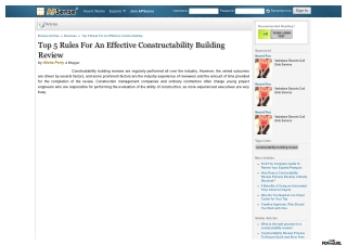 Top 5 Rules For An Effective Constructability Building Review