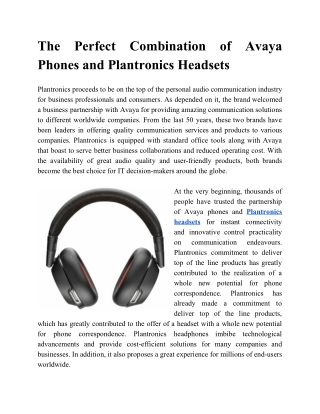 Combinations of Avaya Phones and Plantronics Headsets
