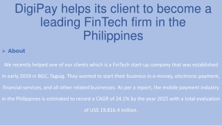 DigiPay helps its client to become a leading FinTech firm in the Philippines