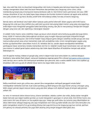Buah Pikiran Sawan Babi Dari Slot Online Minimal Deposit 25000 Mampu Bisa Duit Asli