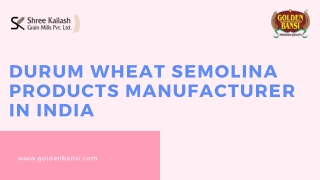 Durum Wheat Semolina Manufacturers in India - Shree Kailash Grain Mills Pvt. Ltd.