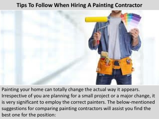 Santa Barbara Painting Contractors | Tips To Follow When Hiring A Painting Contractor