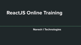 ReactJS Online Training- ReactJS Online Course