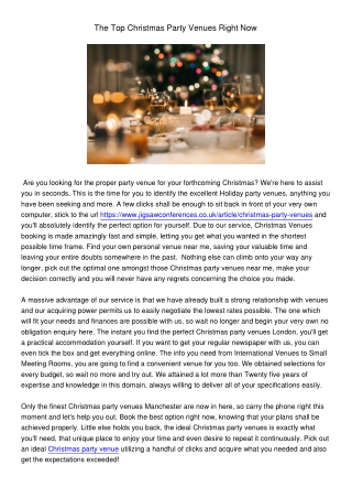 Christmas Party Venues London