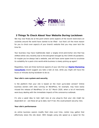 3 Things To Check About Your Website During Lockdown