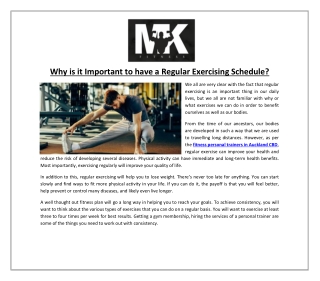 Why is it Important to have a Regular Exercising Schedule