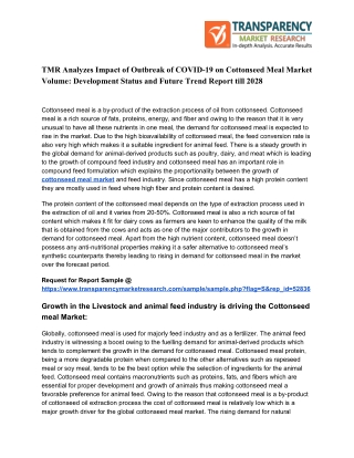 Cottonseed Meal Market Volume - Revenue Analysis and Investment Opportunities till 2028