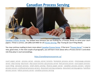 Canadian Process Serving