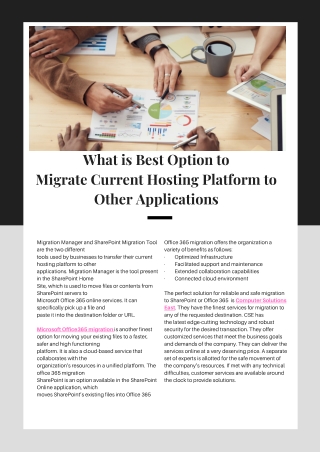 What is Best Option to Migrate Current Hosting Platform to Other Applications
