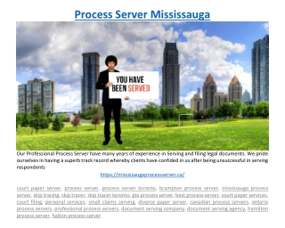 Process Server Mississauga