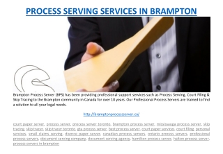 PROCESS SERVING SERVICES IN BRAMPTON