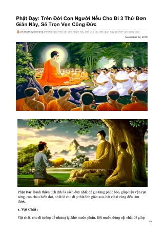 Trên Đời Con Người Nếu Cho Đi 3 Thứ Đơn Giản Này, Sẽ Trọn Vẹn Công Đức