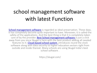 school management software with latest Function