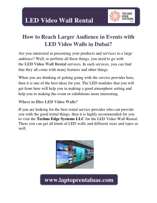 How to Reach Larger Audience in Events with LED Video Walls in Dubai?