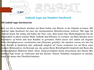 Android Apps am Standort Innsbruck