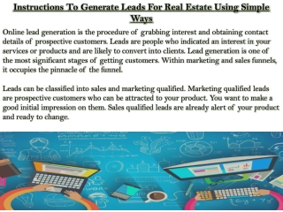 Instructions To Generate Leads For Real Estate Using Simple Ways
