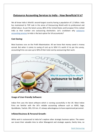 Outsource Accounting Services to India - How Beneficial It Is?