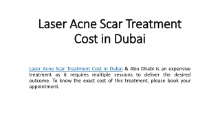 Laser Acne Scar Treatment Cost in Dubai