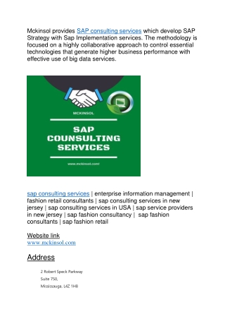 SAP consulting services