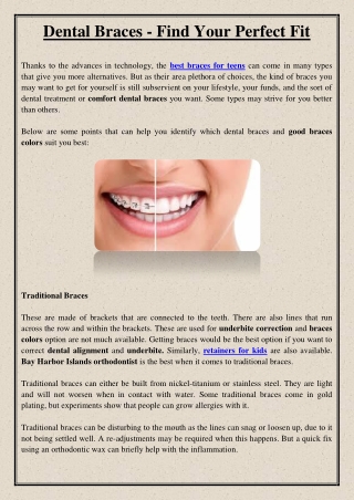 Dental Braces - Find Your Perfect Fit