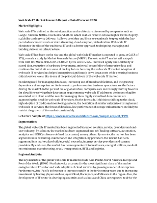 Web Scale IT Market Research Report - Global Forecast 2020