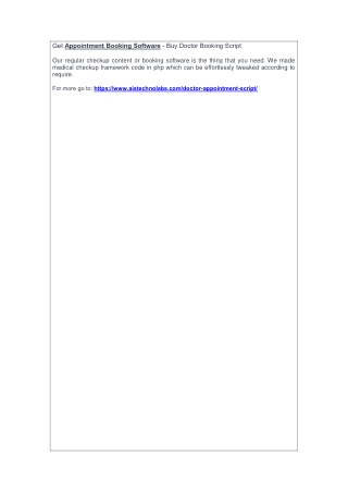 Get Appointment Booking Software - Buy Doctor Booking Script