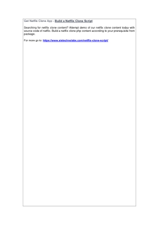 Get Netflix Clone App - Build a Netflix Clone Script