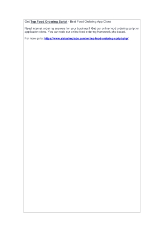 Get Top Food Ordering Script - Best Food Ordering App Clone