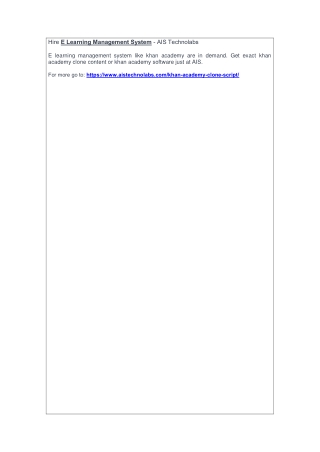Hire E Learning Management System - AIS Technolabs