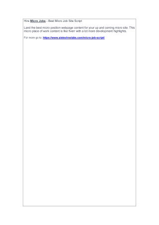 Hire Micro Jobs - Best Micro Job Site Script