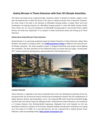 Godrej Nirvaan in Thane Extension with Over 50 Lifestyle Amenities