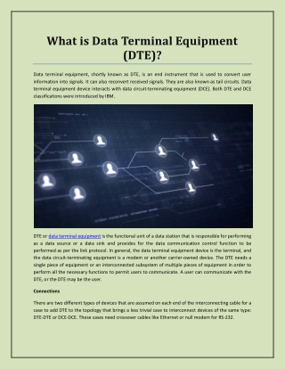 What is Data Terminal Equipment (DTE)?