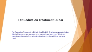 Fat Reduction Treatment Dubai