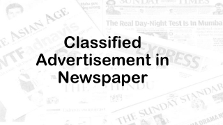 Newspaper Classified Advertisement