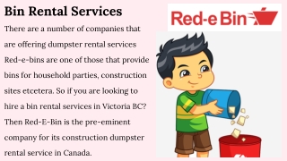 Bin Rental Company British Columbia | Red E Bin