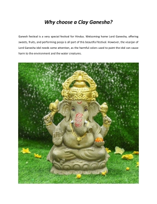 Why choose a Clay Ganesha?