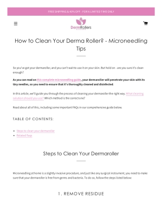 How to Clean Your Derma Roller? - Microneedling Tips