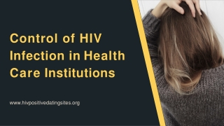 Control of HIV Infection in Health Care Institutions | Living With HIV